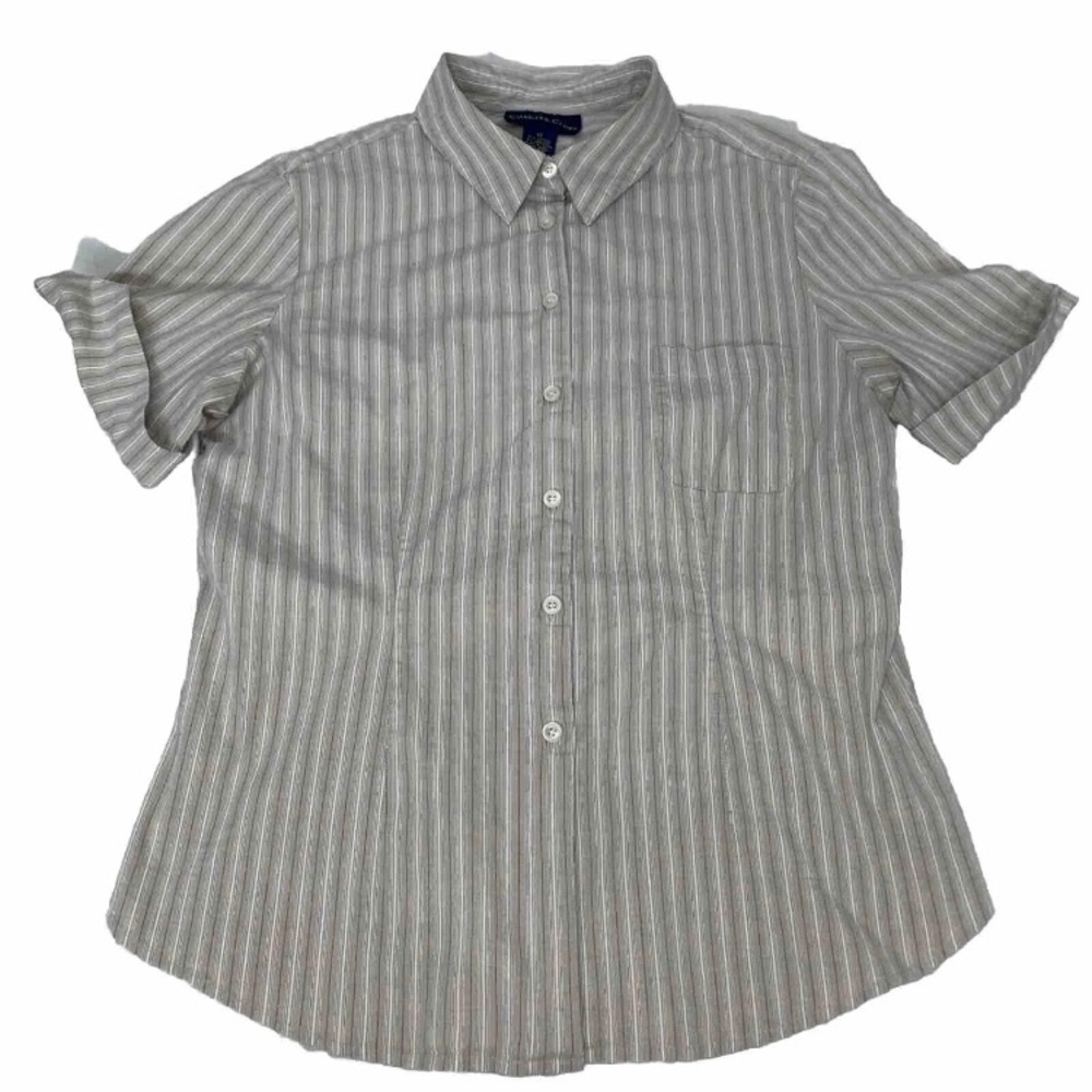 Charter Club Blouse Size 16 Button Up Short Sleeve